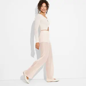 Women's Mid-Rise Wide Leg Holiday Sequin Pants - Wild Fable