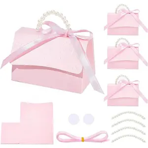 20PCS Pearl Paper Gift Boxes for Wedding Favors,Wedding Favors Box DIY Set,Elegant Bridesmaid and Party Favor Boxes with Ribbon, Ideal for Bridal Shower, Baby Shower, and Special Occasions,Gift Boxes for Birthday,Wedding and Anniversary
