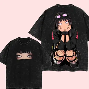 Vintage Hinata Hyuga Naruto Shippuden Oversized Graphic Tee Heavyweight Acid Wash Cotton T-Shirt Y2K Streetwear Japanese Anime Manga Aesthetic Grunge Waifu Otaku Cosplay Apparel Gym Pump Cover Men Boys Outfits Merch Perfect Fan Gift Unisex