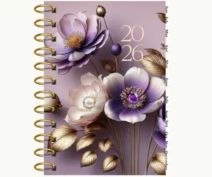 2026 Dated Weekly Planner With Purple Rhinestones And Pearl - Ultimate Goals Budgets & Glamour Planner for Organized Success