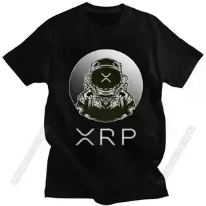 Ripple Xrp To The Moon T Shirt Men Cotton Tshirt Urban Tee Tops Bitcoin T-Shirts Fitted Streetwear Clothing Gift