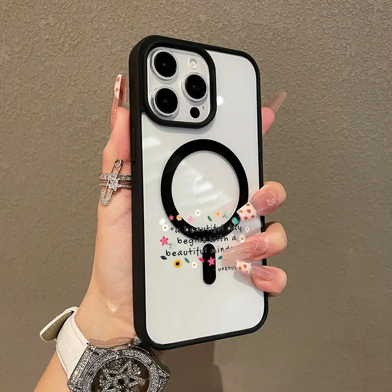 Magnetic Multi-Model iPhone Case for 11/12/13/14/15/16/17-ProMax, Magsafe Compatible Aesthetic Casing with Beautiful Mindset Quote, Lightweight Cover with Protection, Anti-Fall, Girly Chic Style