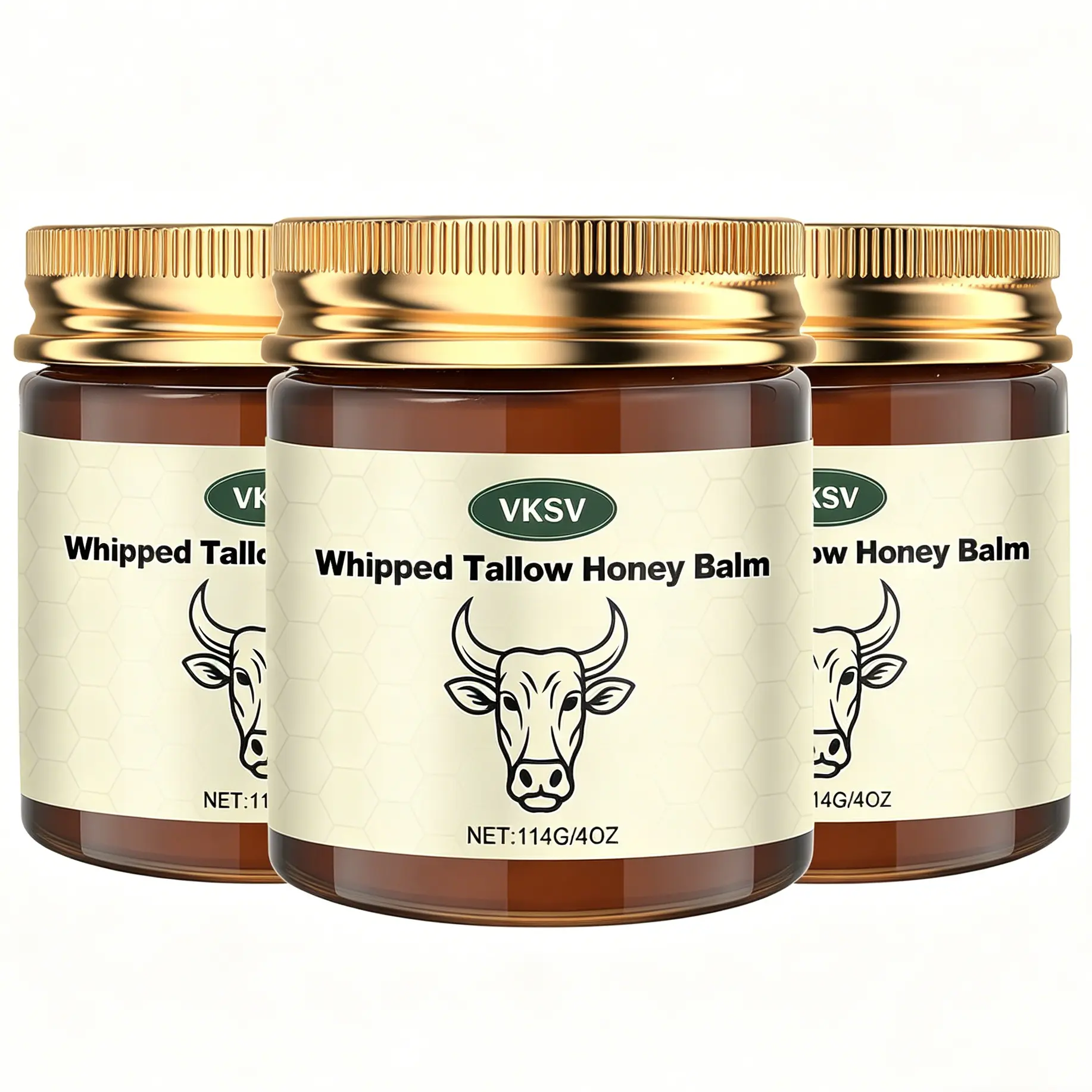 3-Piece set Whipped Tallow Honey Balm -12Oz,Moisturizing Cream for Soft, Smooth SkinHandmade All-Natural Moisturizer-HandmadeBlack FridaySpecial Offer Package Body CareGentle Thanksgiving gift