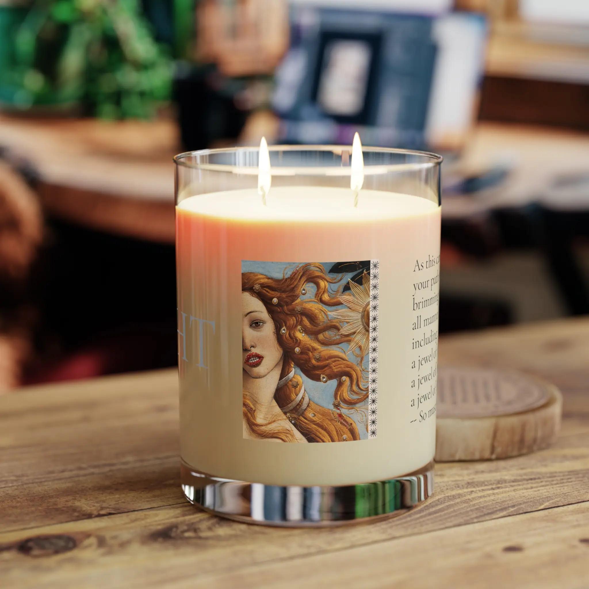 Birth of Venus Surrealism - Violeht x Seventh Avenue - Scented Manifestation Intention Candle - Glass, 11oz