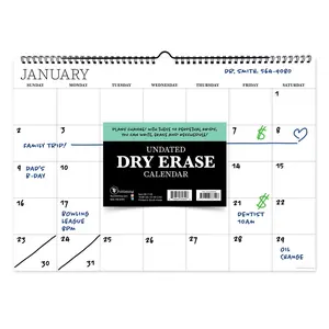 Dry Erase Wire-o Open Dated Horizontal Wall Calendar