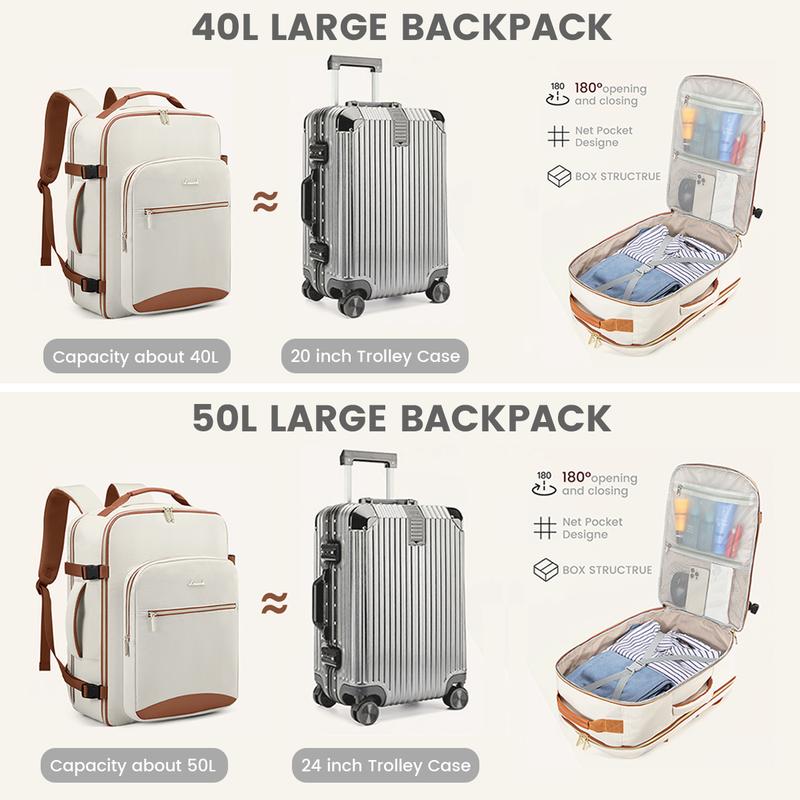 【Valentine's Day Gift】LOVEVOOK Colorblock Carry-On Travel Backpack with 3 Packing Cubes and Laptop Compartment - Personal Item,TSA-Friendly, Airline Approved Travel Bag for Hiking, Weekend,Gift for Valentine's Day,  TikTokShopJumpstartSale