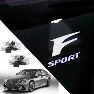 2Pcs F-Sport HD Door Logo Projector Lights, LED Ghost Shadow Puddle Lights, Auto Courtesy Welcome Lamp, Luxury Car Interior Upgrade Accessories Compatible with Lexus LS ES IS LX RX GS GX RC for Cars SUVs Trucks high brightness