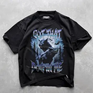 Vintage Werewolf Graphic Tee: 90s Style Wolf Shirt