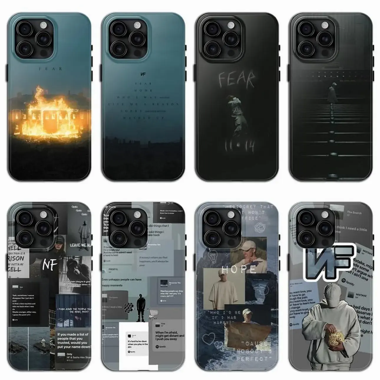 8 Styles NF Phone Case, Fear New Album, MGK Collab Tough Phone Case, Shockproof Drop Protection for iPhone 11 12 13 14 15 16 17 Pro Max Plus