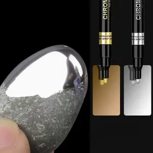 Permanent Fast-Drying Metallic Chrome Gold/Silver Markers  Available in 2-piece, 6-piece, and 12-piece sets  Press-to-release waterproof paint markers  Suitable for automotive, glassware, posters, mugs, DIY crafts, and multi-surface applications