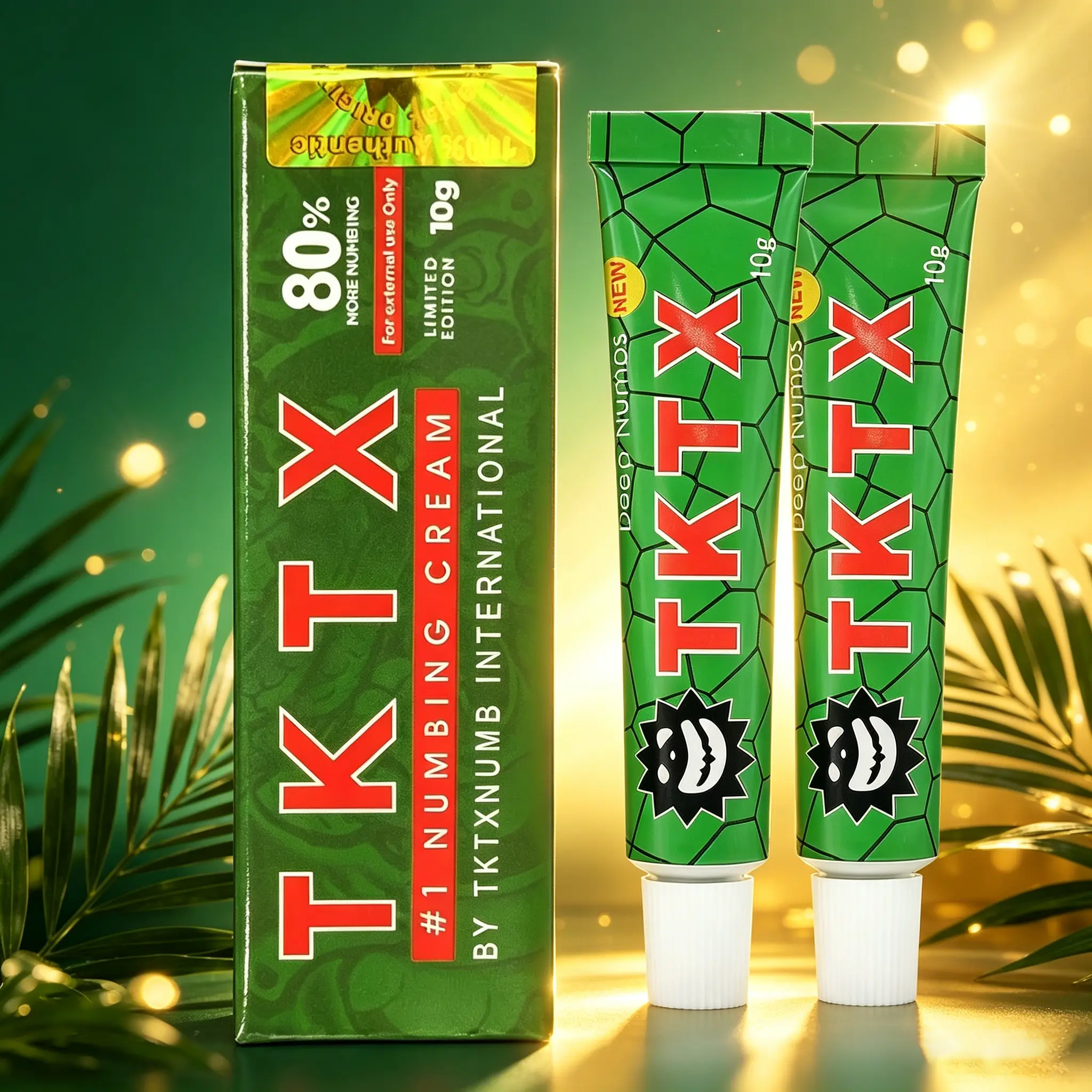 TK-TX 80% Tattoo Numbing Cream 10g - Maximum Strength Topical Numbing Cream for Tattoos, Piercing, Waxing & Microblading, Long-Lasting Pain Relief.