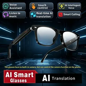 Intelligent Translation Glasses, 144 Languages, Lightweight, Portable, Music Earphones, 85*2mah Battery, Microphone, Speaker, Camera Control, Multifunctional Smart Glasses