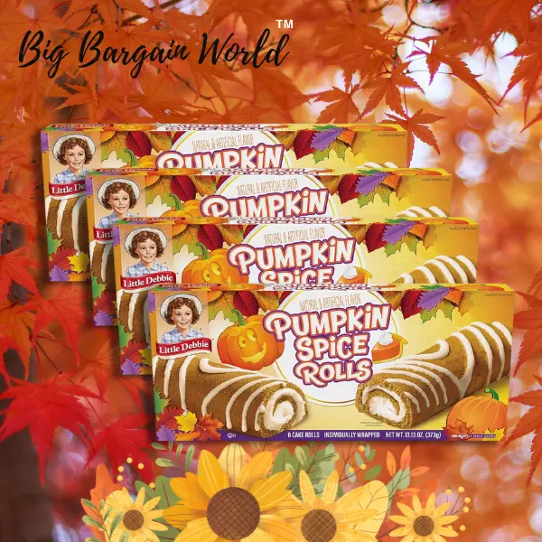 Little Debbie Pumpkin Spice Bundle 4 Pack - Youth Friendly Snack Rolls - Big Bargain World TM