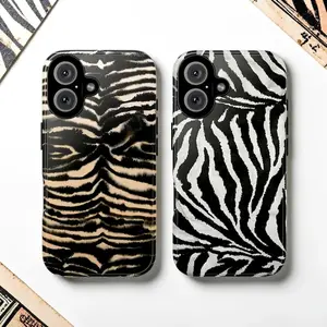 Rough zebra pattern phone case, animal print protective cover, compatible with iPhone 17/16/15/14/13/12/11/X/XS/XSMAX/XR/7P/8P, suitable as a holiday gift for friends, family, or yourself, Accessories, Smartphone