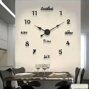 3D Acrylic Mirror Digital Wall Clock, Large DIY Wall Clock, Silent Clock for Home Office Decoration, Silent Digital Clocks