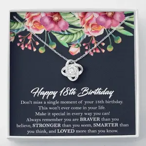 18th Birthday Necklace 18th birthday Interlocking Hearts necklace Daughter Necklace 18th Birthday Necklace Gift