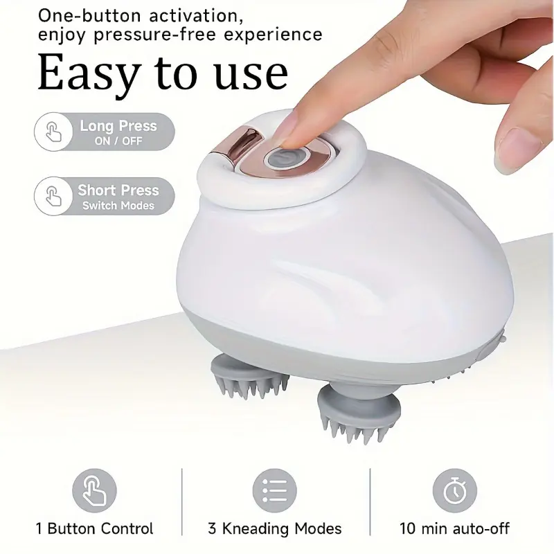 [Perfect Holiday Gift] Electric Scalp Massager, Portable Rechargeable Head Massager With 4 Adjustable Massage Claws, Handheld Hair And Scalp Scraper For Full Body Massage, Perfect Holiday Gift