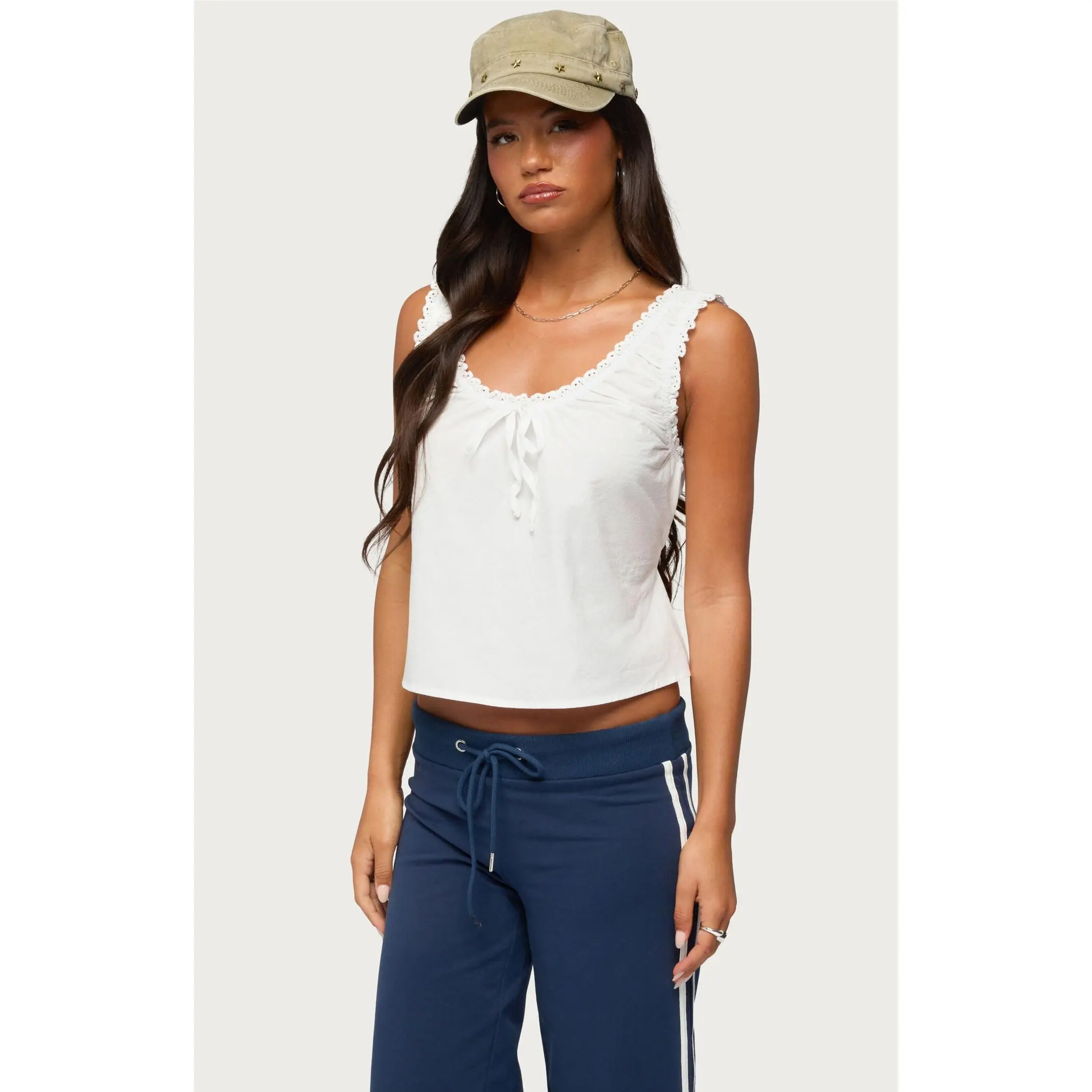 Edikted Women's Edyth Tie Front Tank Top