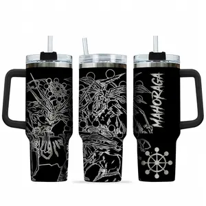 Mahoraga 40oz Tumbler with Handle and Straw, Stainless Steel Vacuum Insulated Cup, Jujutsu Kaisen Design, Anime Merch, Anime Tumbler