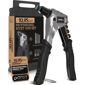 tec Professional Rivet  Kit incl. 120 Pop Rivets and 4 HSS Drills -  Pop Rivet Tool Kit for processing Blind Rivets