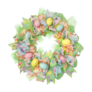 Northlight Pastel Easter Egg & Ribbons Wreath22-Inch  Unlit