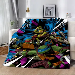 This stylish and comfortable Teenage Mutant Ninja Turtles blanket is the perfect gift for a good friend, suitable for all occasions, and also a versatile holiday blanket. Anime Print Comfort bed sofa couch room decoration