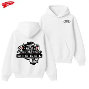 Ford Power Stroke Diesel Hoodie, Heavy Duty Engine Turbo Graphic, TrendyNest US Mechanic Style Graphic Hoodie for Diesel Truck Owners & Mechanics, Gift for Pickup Fans