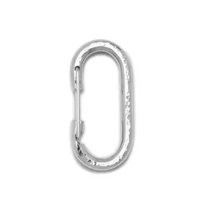 Silver Large Oval Carabiner Clicker Clasp