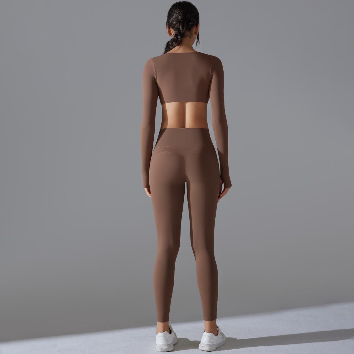 Yoga Clothes Sports Push Up Long Sleeve Workout Clothes Suit Yoga Clothes Sports Push Up Long Sleeve Workout Clothes Suit