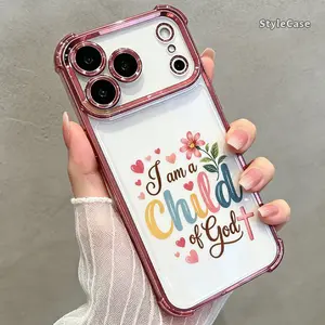 Faith Inspirational Jesus Phone Case “Child of God” iPhone 17–11 TPU Cover, Cute Floral Heart Religious Gift DDSJ260627016