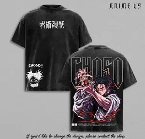 Choso Jujutsu Kaisen Anime Washed T-Shirt | Vintage Streetwear Graphic Tee with Blood Manipulation Art | Heavy Cotton Manga Top | Cool Gift for Anime & JJK Fans