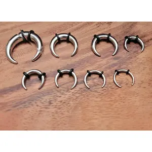 9 Steel Pinchers 0g-14g Pinchers Horseshoes Talons Tapers Crescents septum stretching kit gauges 0g 1g 2g 4g 6g 8g 10g 12g 14g big sizes silver