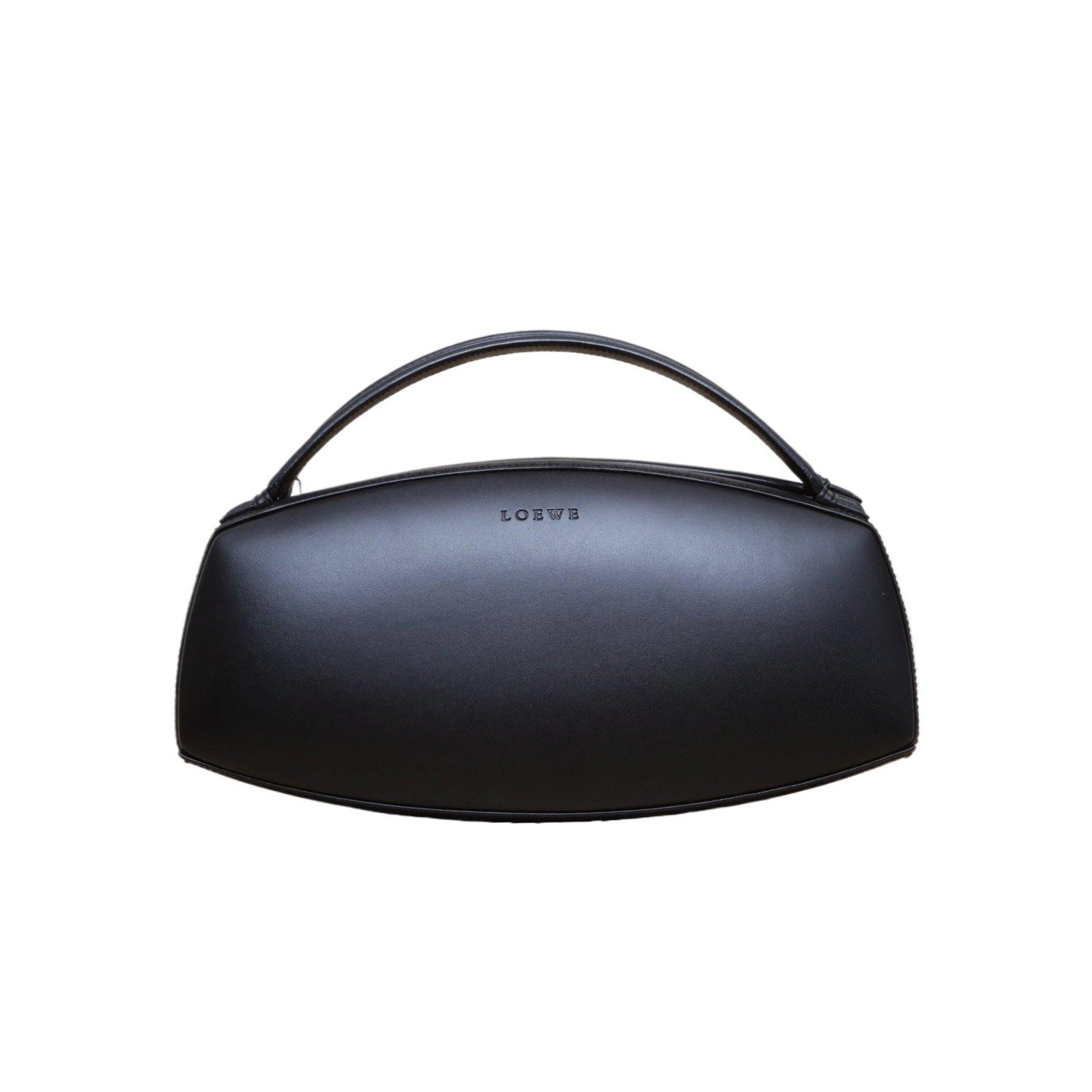 Pre-owned Loewe leather Tote Bags 【Zanna】Black C vintage museum series handbag with egg shaped compartments