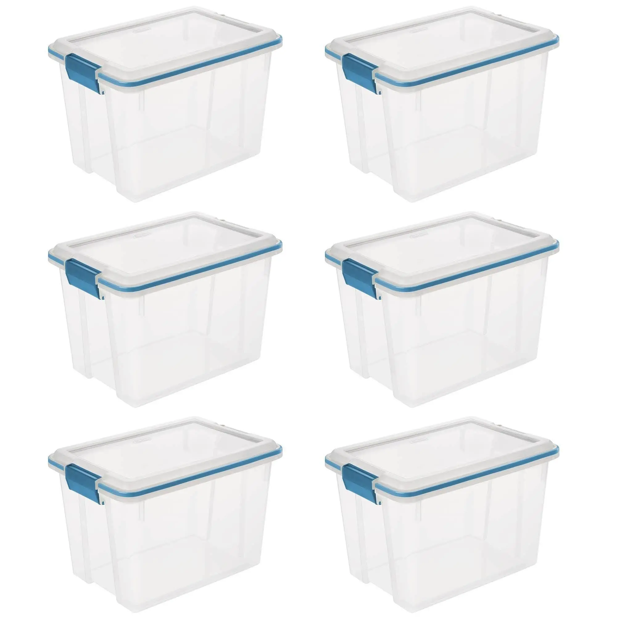 Sterilite 20 Quart Gasket Box, Stackable Storage Bin with Latching Lid, 6 Pack Container Kitchen Sterilite 20 Quart Gasket Box, Stackable Storage Bin with Latching Lid, 6 Pack Container Kitchen