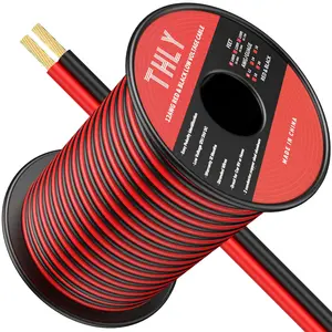 100FT 12 Gauge Wire, 2 Conductor Red & Black Electrical Cable, 12 AWG Ultra Flexible Low Voltage Automotive Wire for 12V LED Lighting, Car, Speaker, Marine, Lamp, Landscape