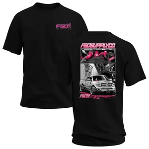 FSD Supply Co Pink Diesel Truck T-Shirt, Slammed Cummins Build Graphic 2 Sides Tee, Street Scene Shirt for Turbo and Lifted Truck Fans, Crew Neck Graphic T-Shirt, Custom Diesel Power T-Shirt, Perfect Gift for Him