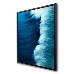 360 Stand Marine Wave Framed Wall Artwork, 36x48 in., Vivid Colors Adventure-Themed Home Decor for Living Room, Decoration, Artistic