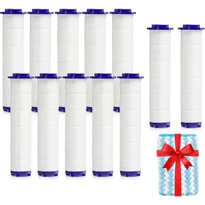 Replacement Filters for Hydro Jet Shower , High  Handheld Turbo Fan Shower Heads Filter, PP-Cotton Filter  for Vortex Shower  Set of 12 with Clean Towel