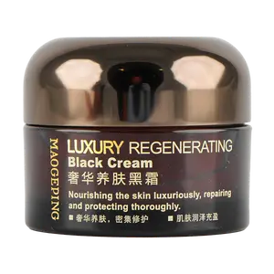 MAOGEPING MGP Luxury Hydrating Black Cream 25g - Moisturizing, Soothing, Firming Primer with Spoon - Perfect for Flawless Makeup
