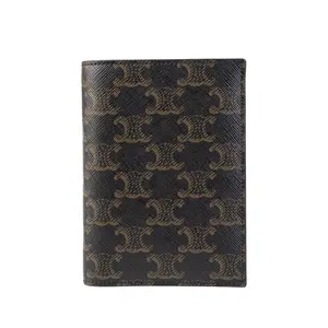 Pre-owned Celine canvas Small Leather Goods Brown Macadam Passport Case N26011902