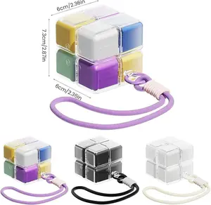 Portable Rubik Cube Pill Organizer for Travel – 8 Compartment Medicine Storage Case with Lock, Leakproof BPA-Free Pill Box for Vitamins and Supplements.