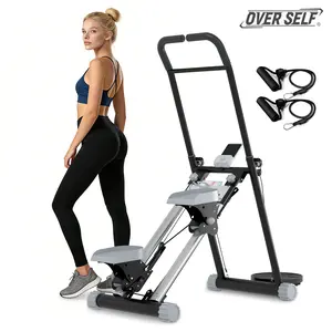 OVER SELF Vertical Climber Exercise Stair Stepper with Handlebar for Full-Body Workout Compact Cardio Climber Exercise Machine Vertical Climber for Home Gym Full Body Workout 220lbs Weight Capacity
