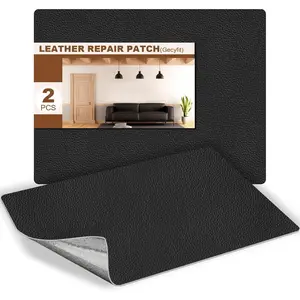 Leather Repair Kit for furniture, 2 pcs Black leather patches car interior, 8 * 11in self adhesive waterproof fabric leather seat repair patch for cars, motorcycle, leather couch repair tape