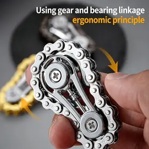 Metal Fidget Spinner Fingertip Gyro Fidget Spinner Antistress Anxiety Metal Bike Chains Spinner Fidget Toys For Adult Kids