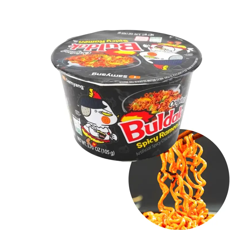 SAMYANG Korean Buldak Noodles Stir-Fried Ramen Hot Chicken Flavor Big Bowl 3.7oz Spicy Instant Food SAMYANG Korean Buldak Noodles Stir-Fried Ramen Hot Chicken Flavor Big Bowl 3.7oz Spicy Instant Food