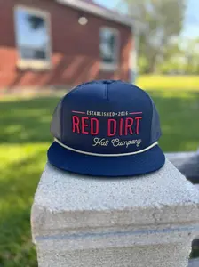 Red Dirt Hat Company Papa Cap Navy Flat Bill Snapback Western Hat