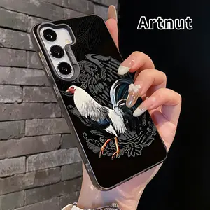 Phone Case Compatible with Samsung Galaxy S23 Ultra S24 Plus S25 S22+ Majestic Rooster Pattern Shockproof Silicone PC Back Protective Smartphone Cover Cellphone Protective