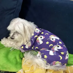 XPUDAC 4-Piece Breathable Cloth Dog & Cat Costume, Soft Universal-Fit Sleepwear with Playful Avocado Monkey Dinosaur Prints, Skin-Safe Apparel with Elastic Legs & Pull-On Ease for Summer