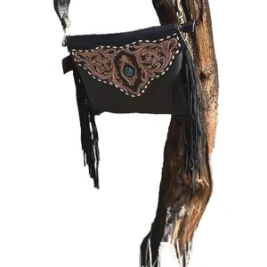 Kansas City Women's Purse with Fringes and Intricate Design Features