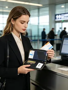 Premium Leather Zippered Phone Wallet, Multi-Slot Wristlet Clutch with Large Phone Pocket, Stylish Handbag for Women, Daily Wear & Shopping